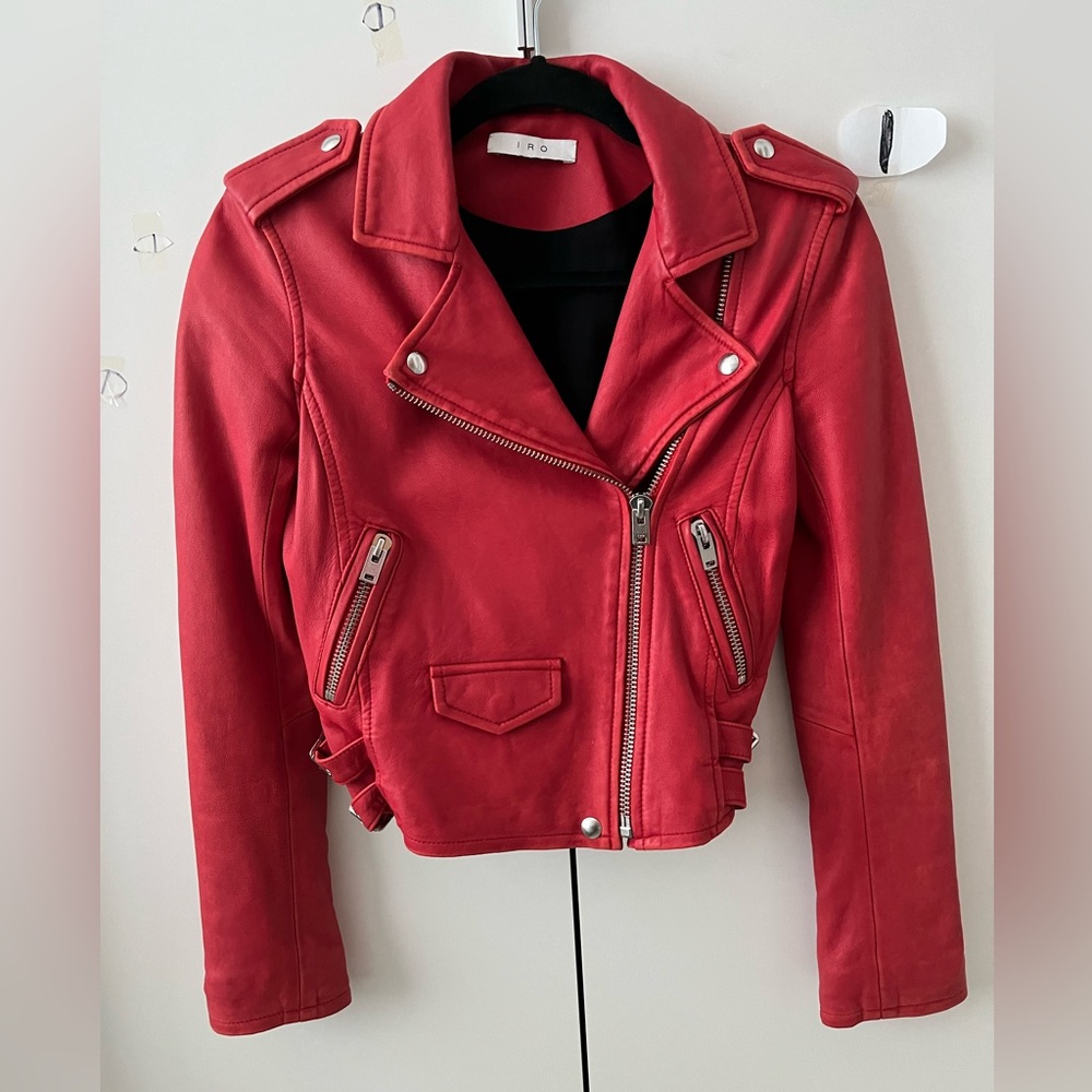 Iro Ashville red leather jacket